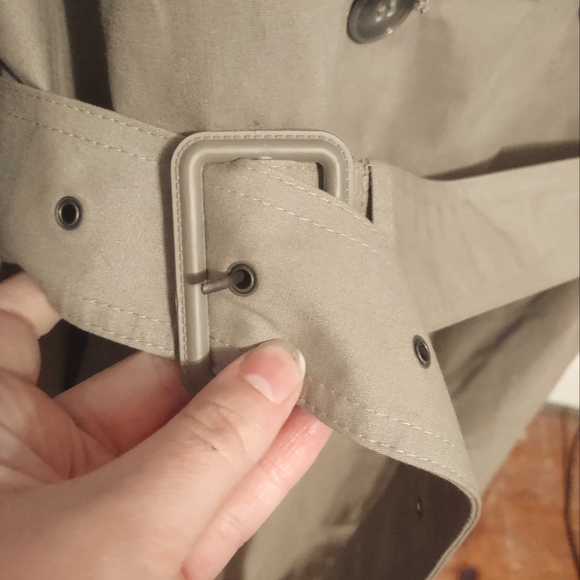 London Fog Towne Mens trench coat tan double breasted like new - Picture 11 of 17